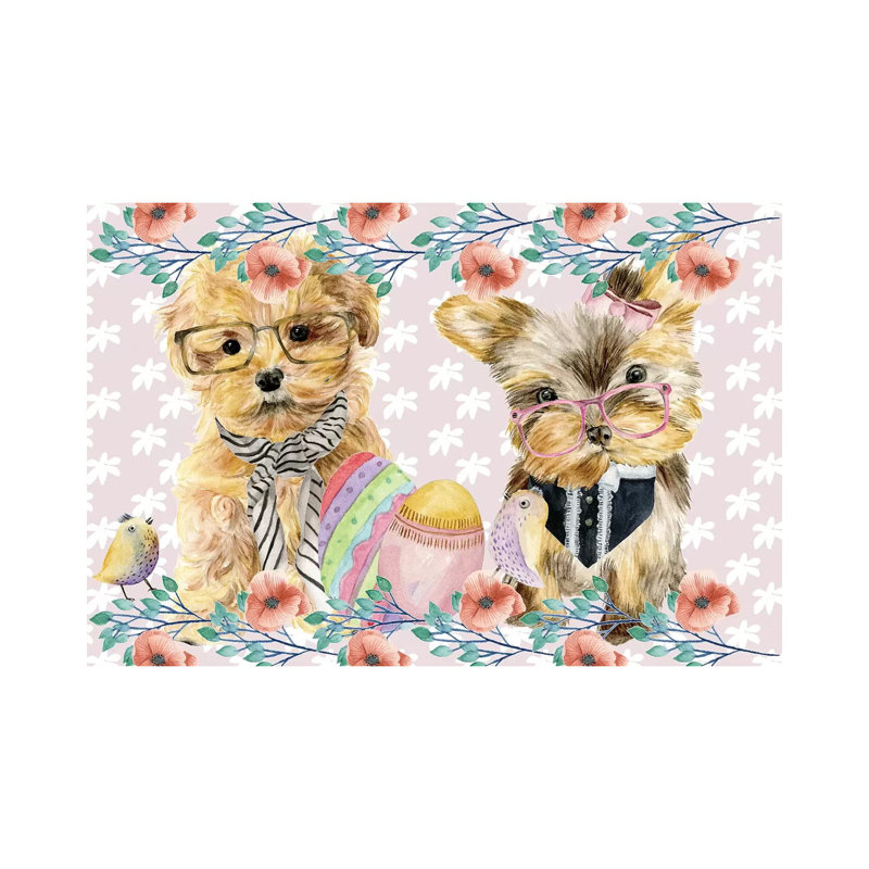 «Pâques Pups Collection A» par Melissa Wang - impression sur toile tendue, H 8 po x l 12 po x P 0,75 po
