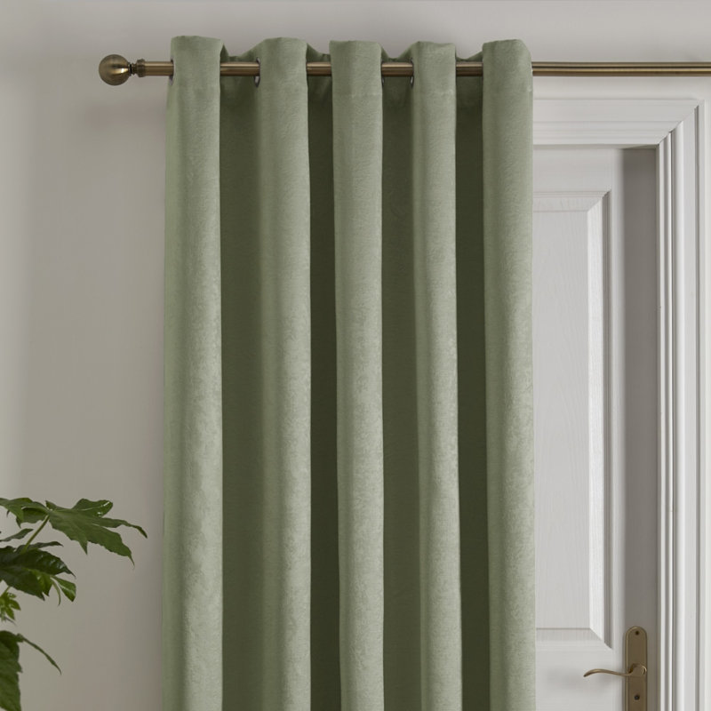 Strata Semi Sheer Curtains, Green