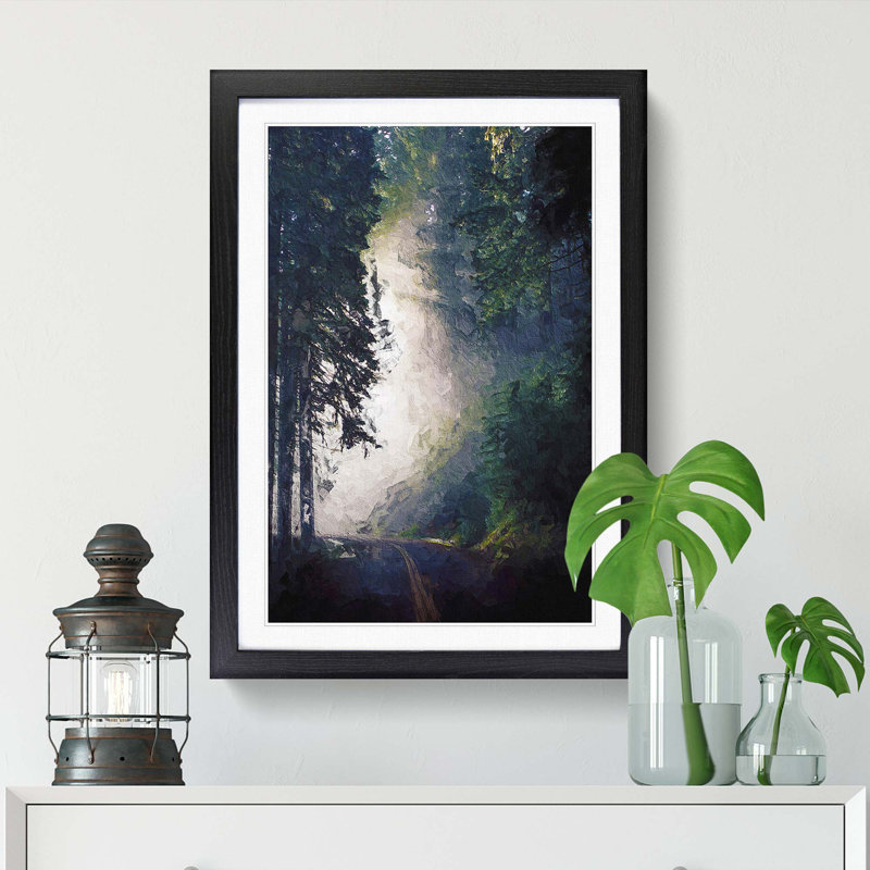 Forest Light - Picture Frame Painting Print, 36cm H x 27cm W x 2cm D, Black Framed