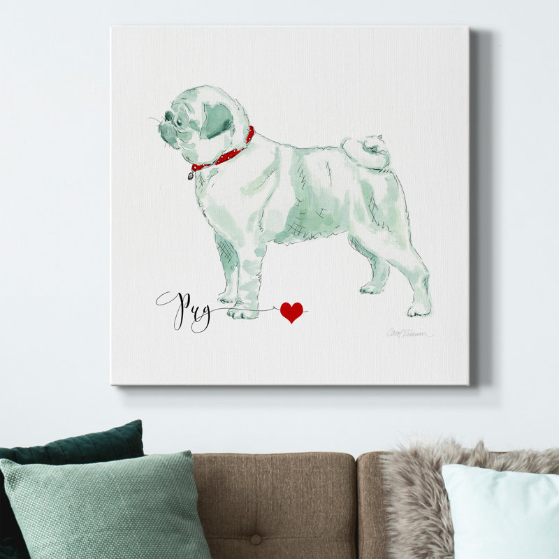 Must Love Pugs-Toile tendue avec châssis de qualité supérieure - prête à être accrochée, H 32 po x l 32 po x P 1 po