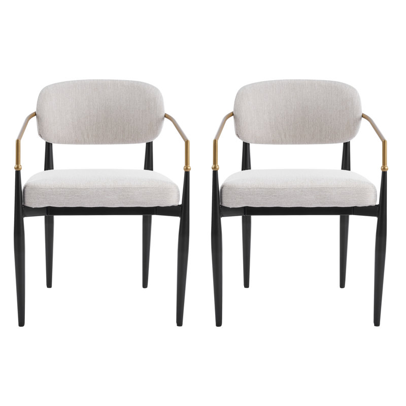 Chaise de salle à manger rembourrée Corbett, Noir, 2