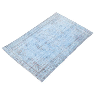 Tapis unique en laine noué à la main de style années 2000 de 5 pi 6 po x 8 pi 3 po Olisha