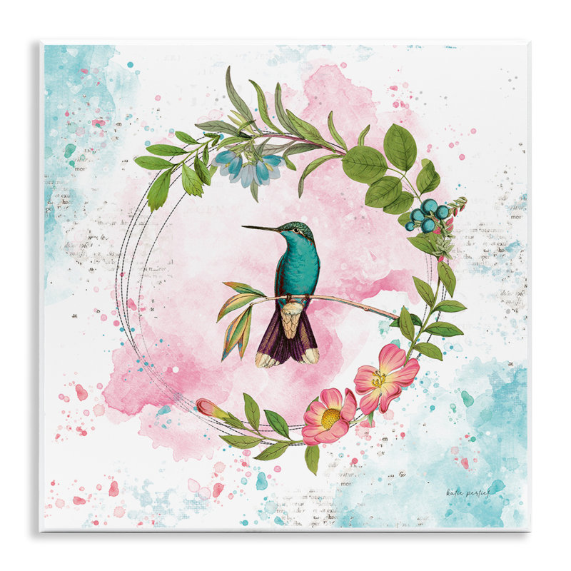  «Delicate Hummingbird Wreath», art mural par Katie pertiet