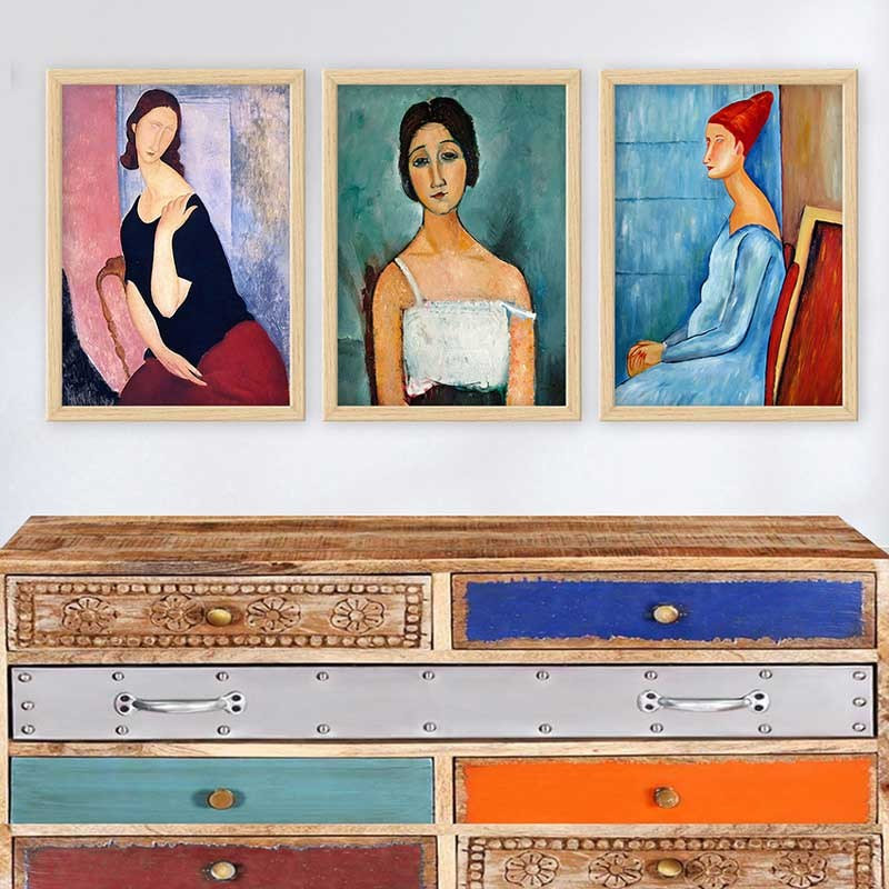 Superbe ensemble de peintures décoratives encadrées (3 pièces) de 21,7 po x 29,5 po chacune | Cadre 100% bois avec polystyrène de 0,8 pouce | Impression numérique UV | Parfait pour la décoration murale de salon, de bureau et de galerie