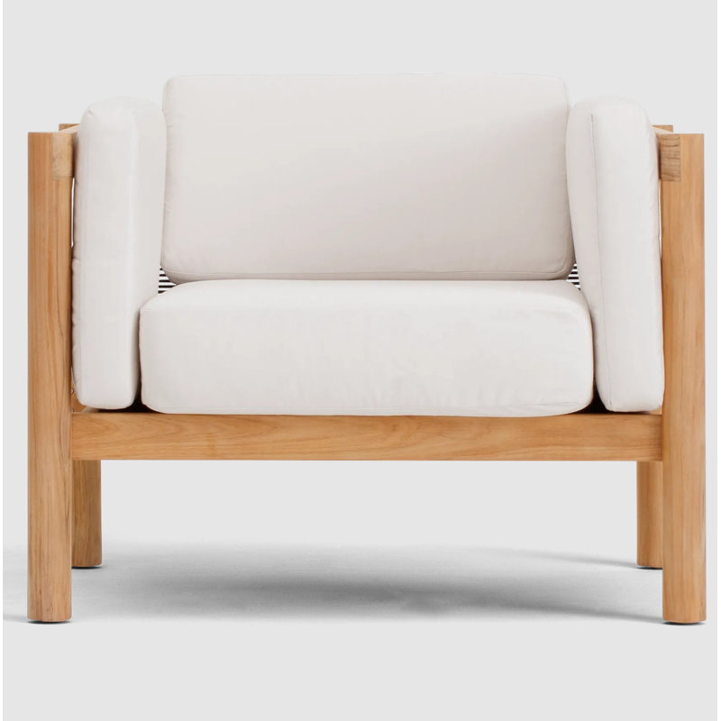 Haven Outdoor Teak Lounge Chair, Sunbrella Canvas
