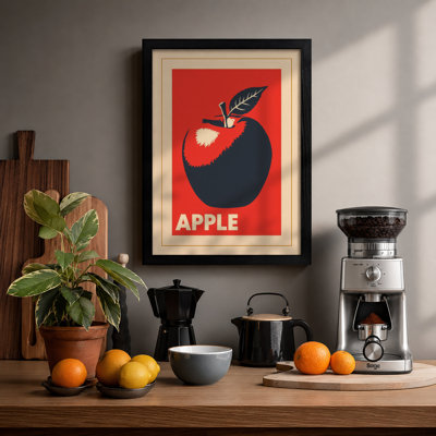 Apple Poster Retro - Framed Print