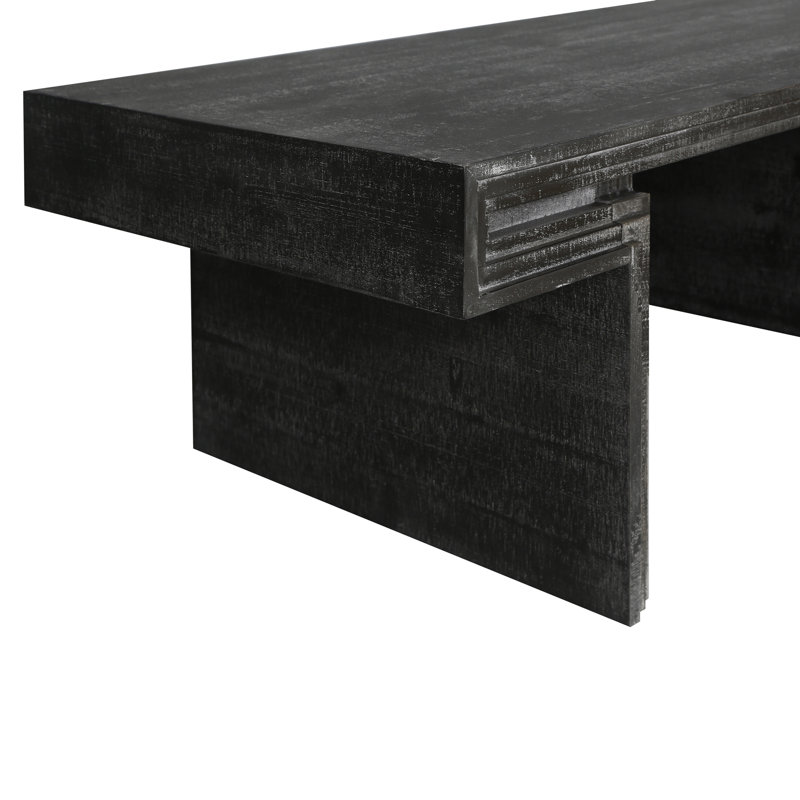 American Vintage Industrial Coffee Table, Premium Reclaimed Wood Texture Rectangular Design, Double-Tier Structure With Rustic Finish, Easy Assembly For Living Room & Office