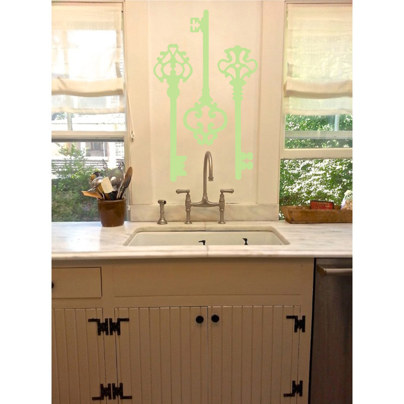 Décalcomanie murale clés squelettes, H 22 po x l 21 po x P 0,01 po, Tarte à la lime