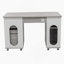 Bureau d'ordinateur complet avec rangement, gris
