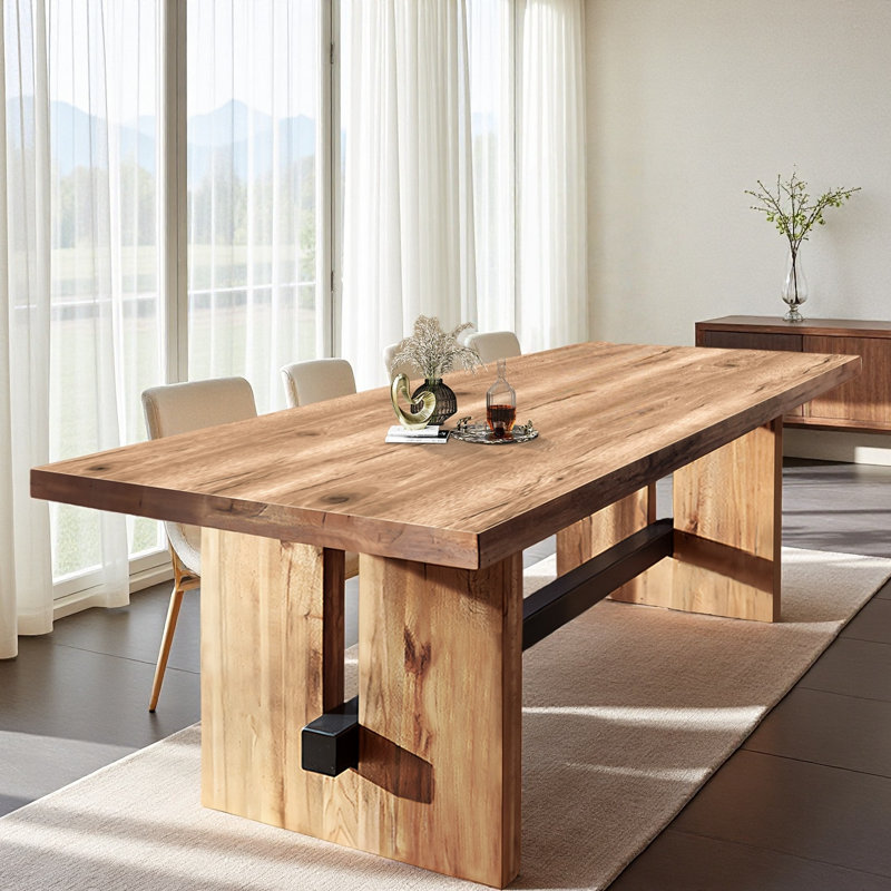 Solid wood rectangular dining table, 29.53"H x 70.87"L x 31.5"W