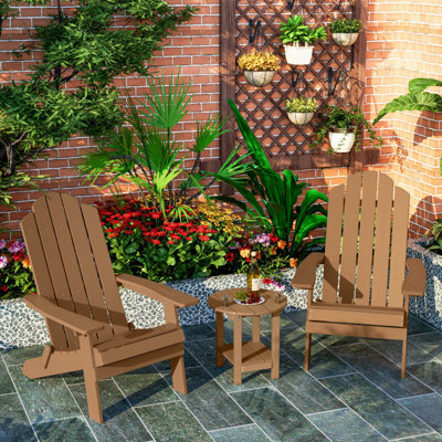 Outdoor Plastic Folding Adirondack Chair With Round Table