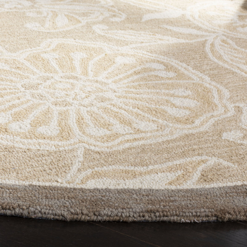 Tapis floral en laine crocheté à la main Jonsson, Rond 3 pi