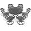 All-Weather Cast Aluminum Dining Set, Include Swivel Chairs And 47.24" Round Table With Black Frame-2041265632
