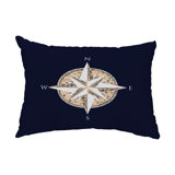 Compass Indoor/Outdoor Reversible Throw Pillow