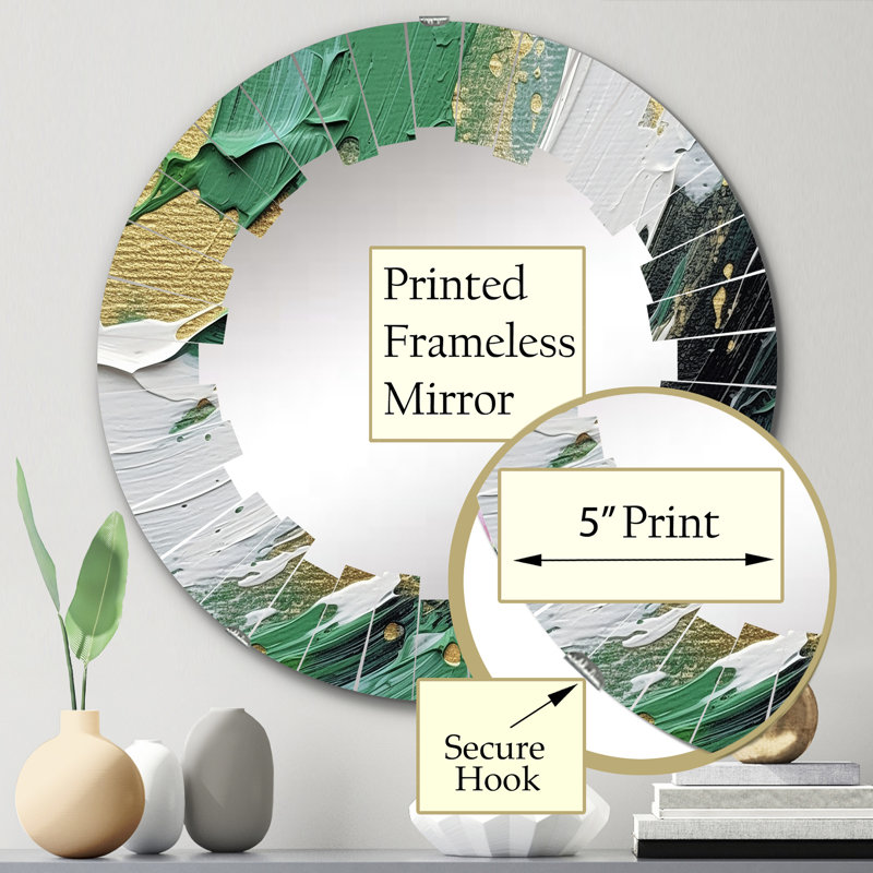 Warsan - Miroir mural moderne rond, 24 po x 24 po