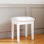 Tabouret de coiffeuse avec coussin et pieds solides, blanc-111467547