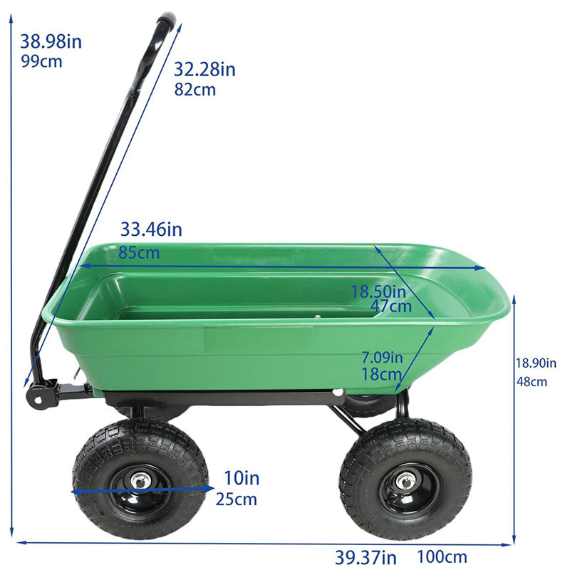 Chariot de jardinage de chariot (vert)