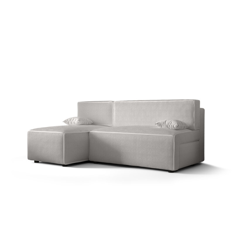 Bertwald 3 Seater Corner Sofa , Left -sided, White