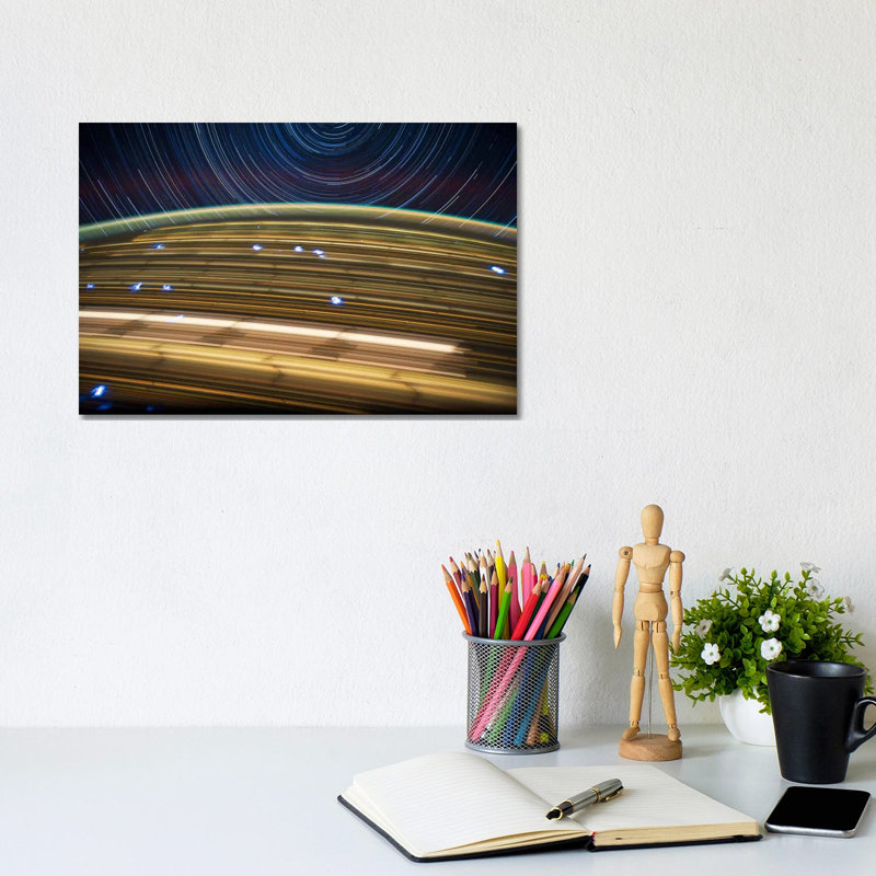 Long Exposure Star Photograph From Space IV - Wrapped Canvas Print, 20.32 cm H x 30.48 cm W