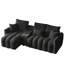 91,7 po noir avec console, porte-gobelet et rangement, porte-tissu de conception moderne pour appartement, salon, confortable