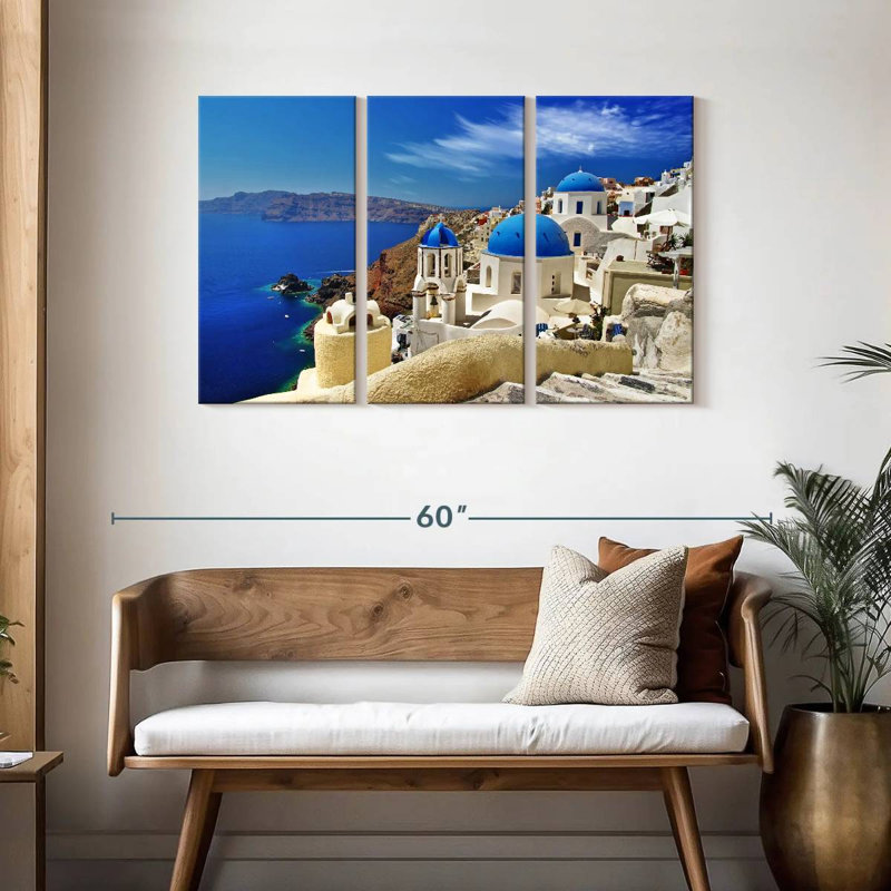 Kavia Santorini Cliffside Caldera, 28" H x 45" W
