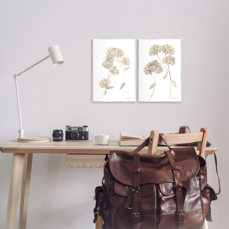 «Plain Beige Blossom Sprig», ensemble de 2 plaques murales par Roy Ebert