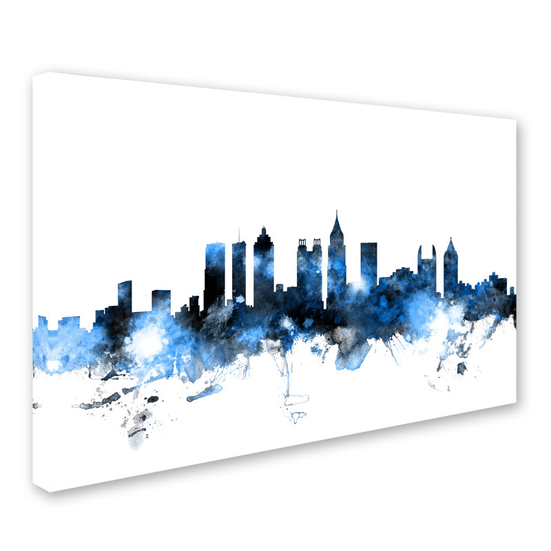 « atlanta georgia horizon white », impression sur toile tendue, H 16 po x l 24 po x P 2 po