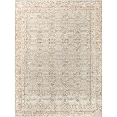 Hand Knotted Wool Oriental Area Rug in Light Blue/Brown