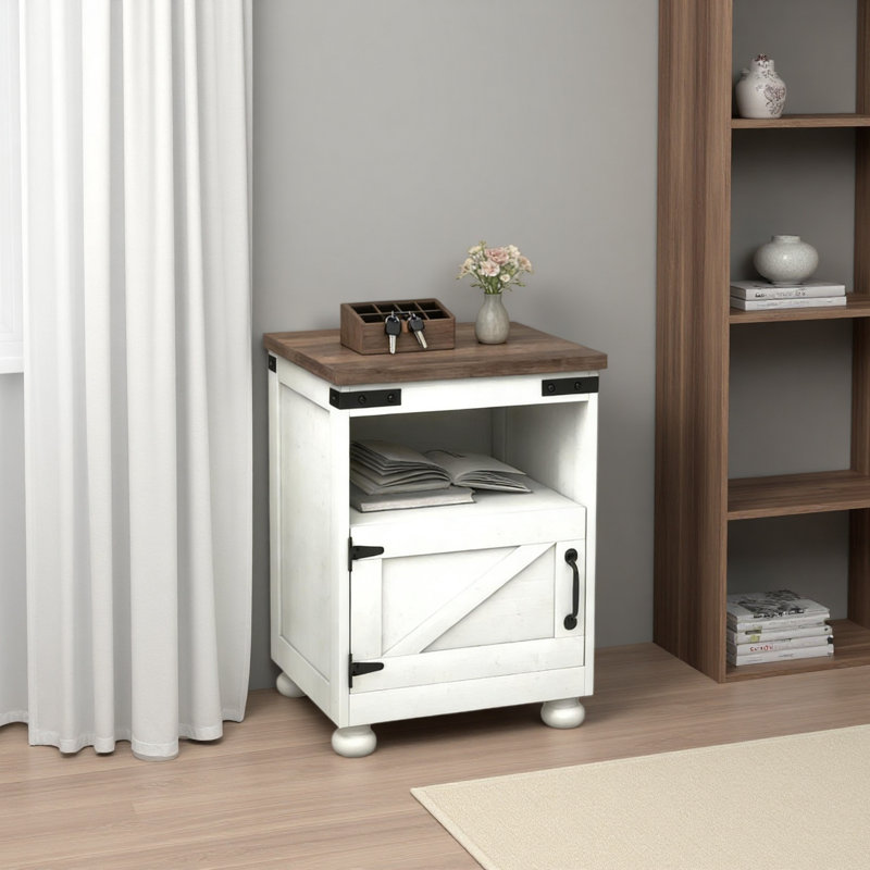 Petite armoire de chevet, table de bout de vestibule, table d'appoint avec rangement, Blanc