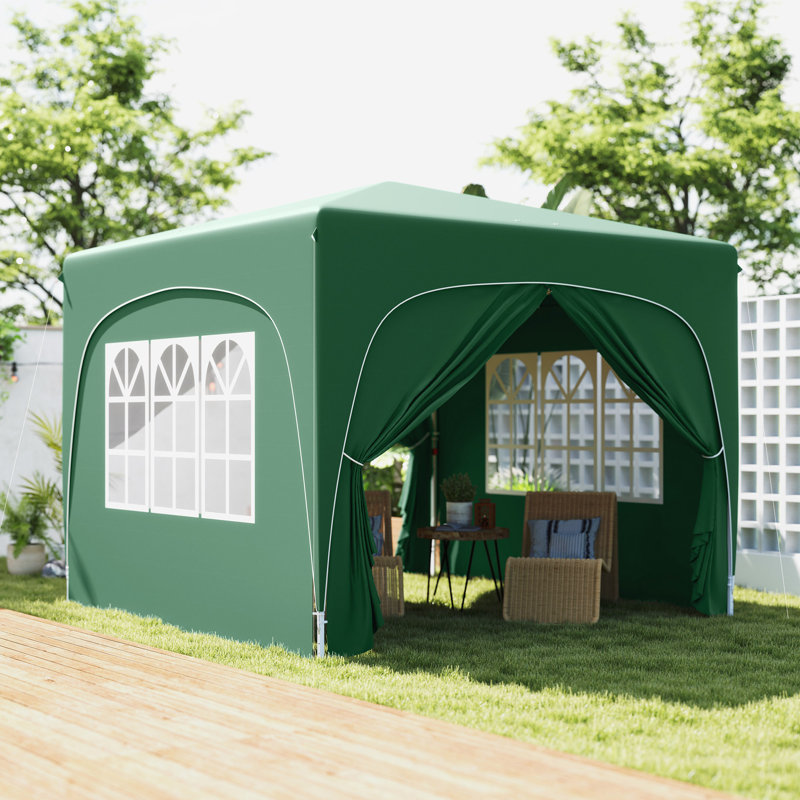 3m x 3m Iron Pop-Up Gazebo, Green