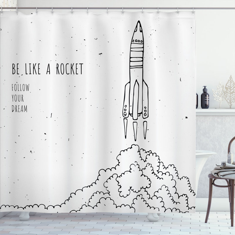 Ensemble de rideau de douche et crochets avec crochets de rêve, H 75 po x l 69 po