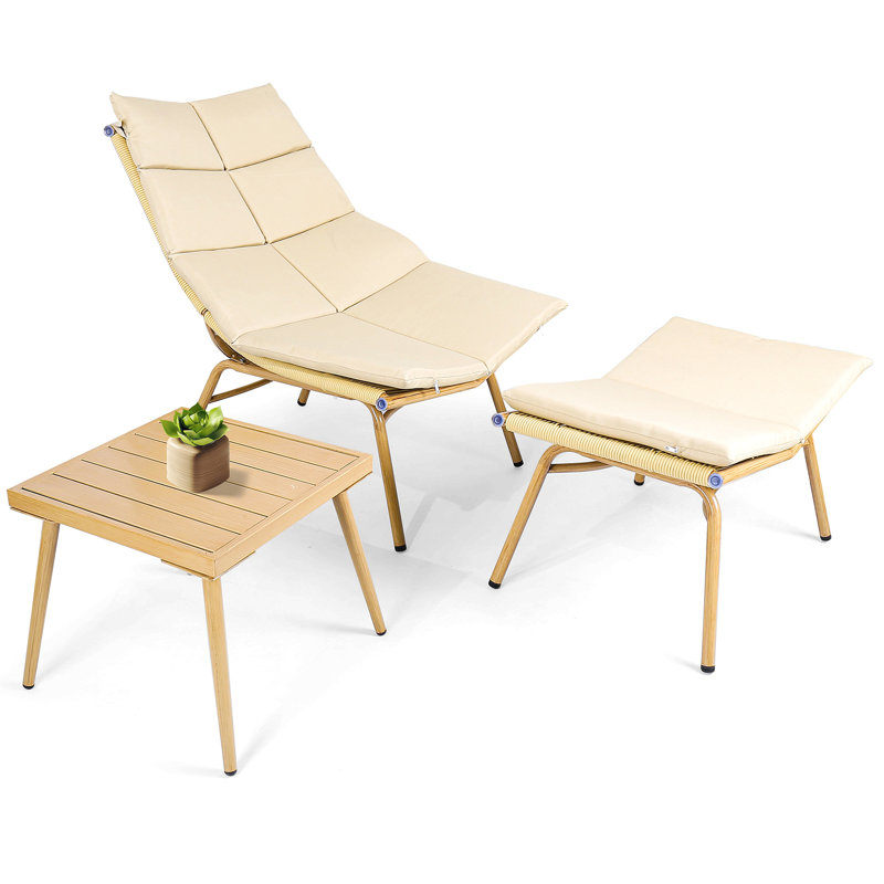 Méridienne avec table pour la structure intérieure en alliage de couleur bois d'intérieur Capacité de 380 lb avec fauteuil inclinable pour le camping