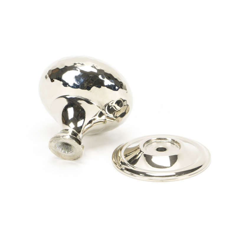 Hammered Mushroom 38mm Diameter Knob, Polished Nickel