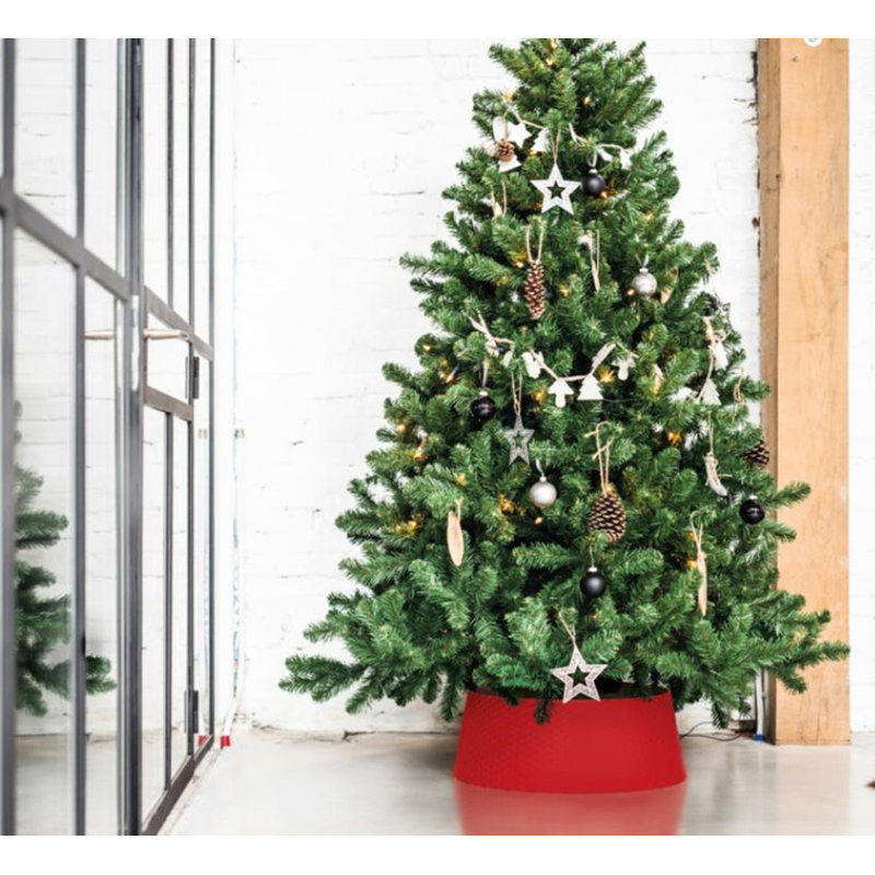 Solid Color Plastic Tree Collar, 7.8" H x 20.8" W x 20.8" D, Red