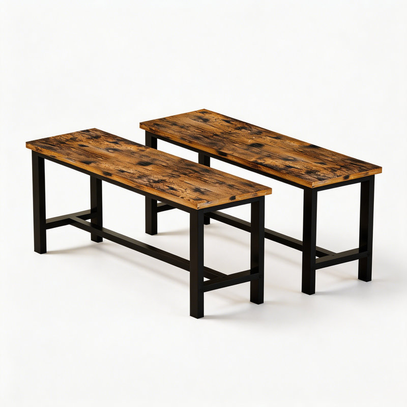 Banc de salle à manger rotatif, Brun rustique / noir