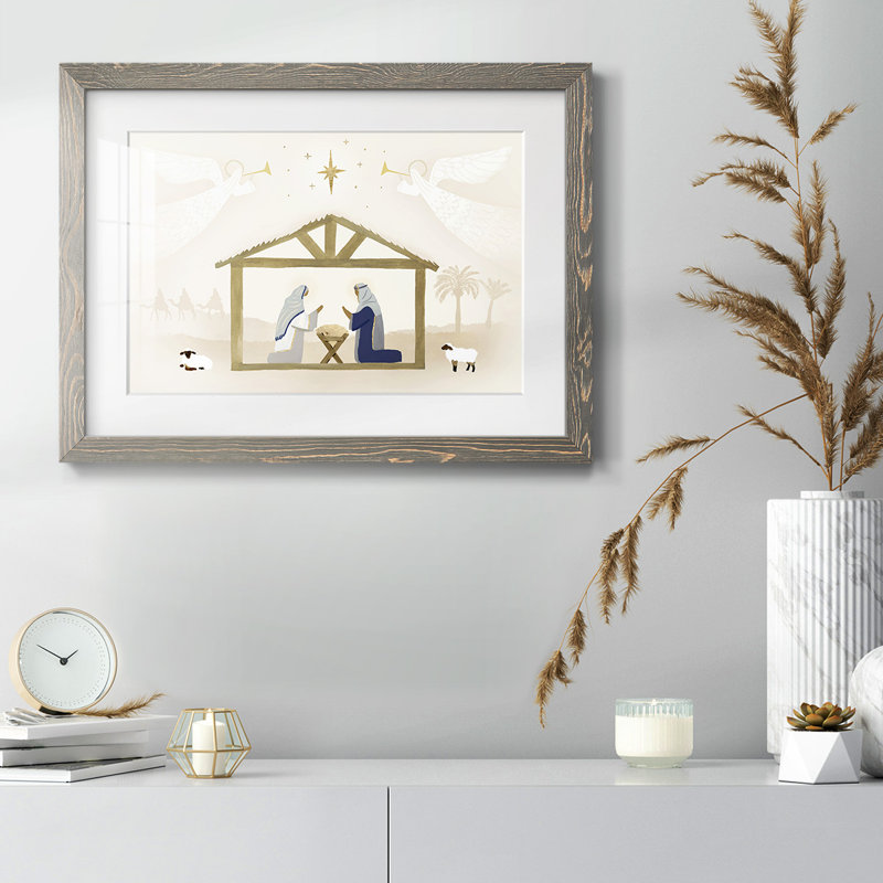 «Away In A Manger Collection», reproduction encadrée sur papier, Gris, H 28 po x l 42 po x P 1,5 po