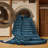 Machine Washable Horizontal Stripes Blue Area Rug-437305856
