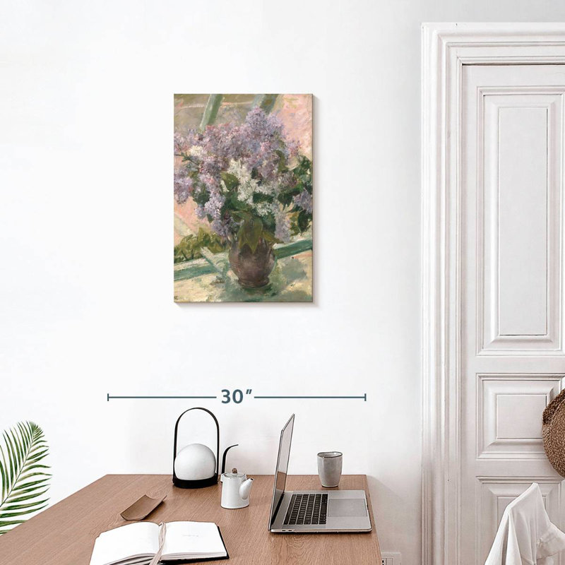 Harnek lilas dans une fenêtre, H 24 po x l 16 po