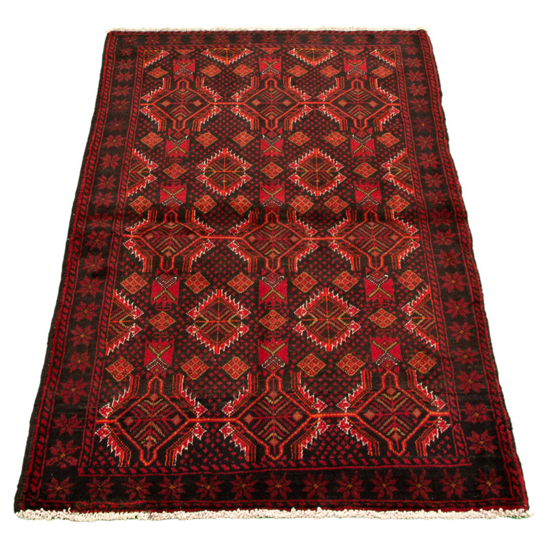 Tapis décoratif en laine noué à la main de conception unique 3 pi 6 po x 6 pi 3 po BESA