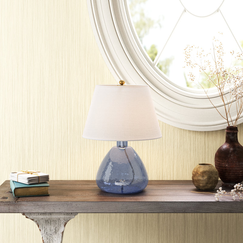 Glass Table Lamp, Blue