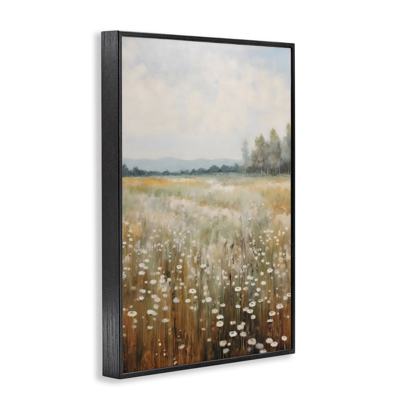 «A Field Of Wildflowers», estampe numérique, design by Creative Studio, H 30 po x l 20 po, Giclée encadrée noir minuit