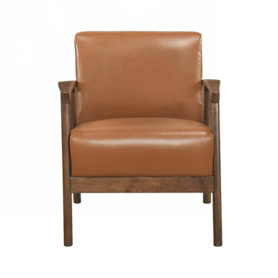 Fauteuil rembourré en similicuir à 4 pieds
