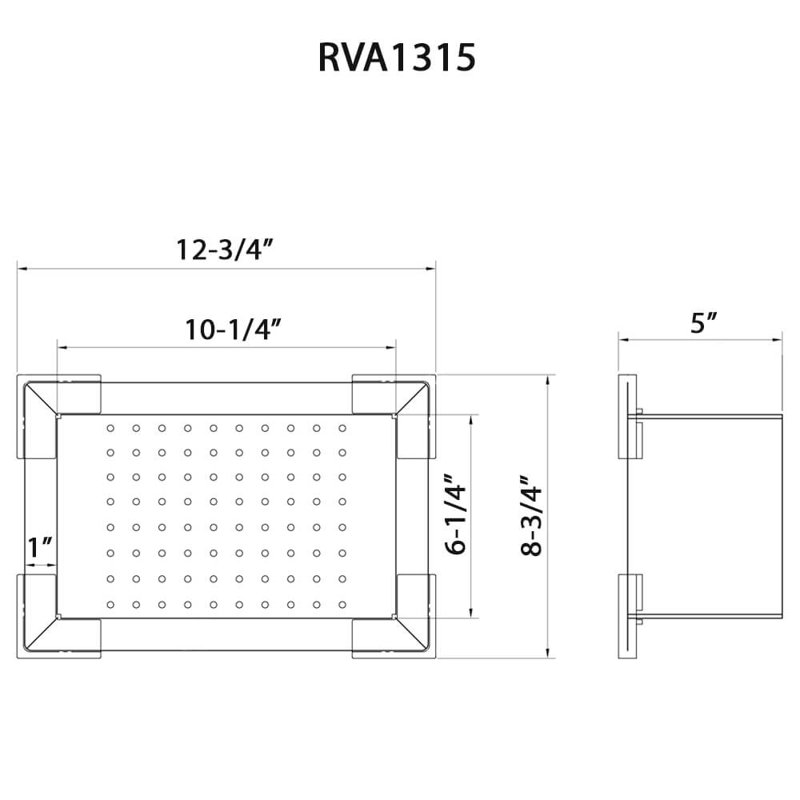 Passoire de remplacement Ruvati pour évier RVH8215 - Acier inoxydable avec coins en plastique