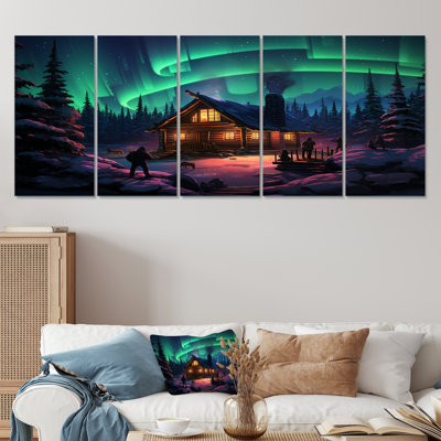Canadian Boreal Ballet II - Northern Lights 5 Piece Wall Art Set