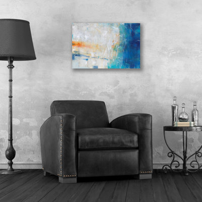 «Blue Grotto I» par Tim O'Toole, art mural en verre acrylique, 24 po x 16 po par Tim O'Toole