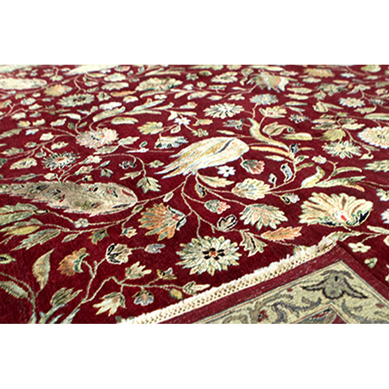 Hand-Knotted High-Quality Red Area Rug