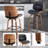 Swivel Upholstered Bar Stool with Solid Wood Frame-205847681