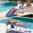 2pcs Folding Tanning Chair with Face Hole, 5-Position Adjustable Backrest, Portable Beach Lounge Chair with Pillow & Side Pocket for Backyard, Poolside, Patio-527909195