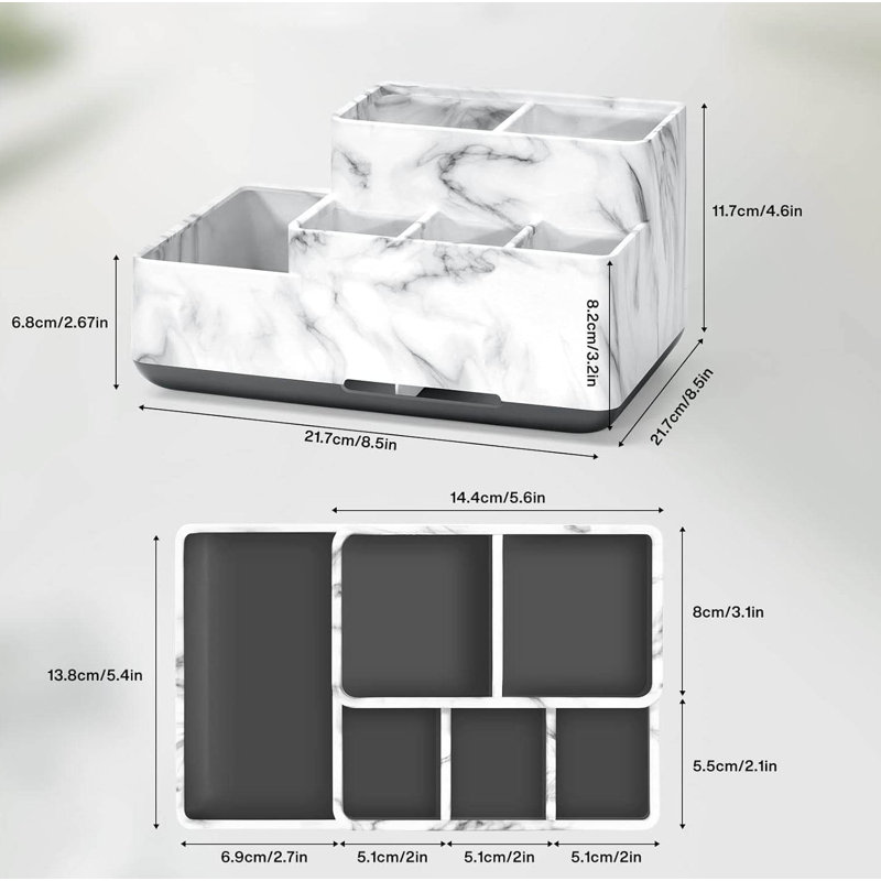 Bathroom Accessory Set, White Marble