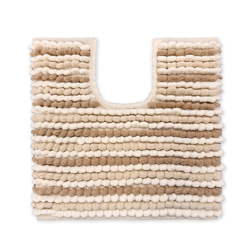 Mikayel Striped Chunky Bobble Pedestal Mat, Naturals